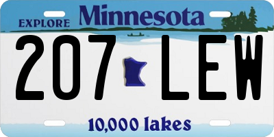 MN license plate 207LEW