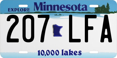 MN license plate 207LFA