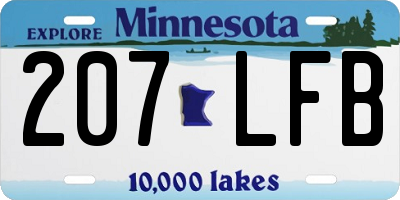 MN license plate 207LFB