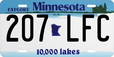 MN license plate 207LFC