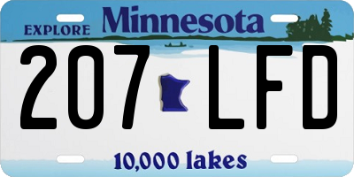 MN license plate 207LFD