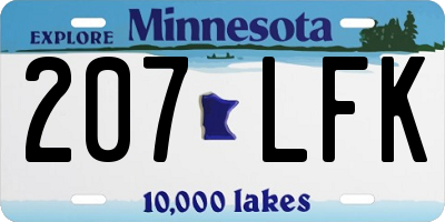 MN license plate 207LFK