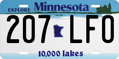 MN license plate 207LFO
