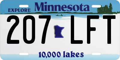 MN license plate 207LFT