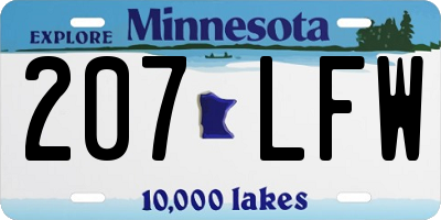 MN license plate 207LFW