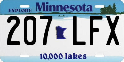 MN license plate 207LFX