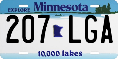 MN license plate 207LGA