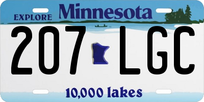 MN license plate 207LGC
