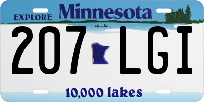 MN license plate 207LGI