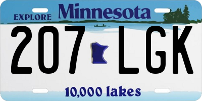 MN license plate 207LGK