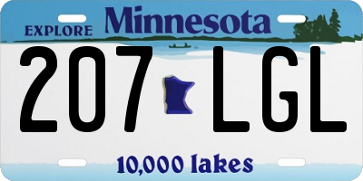MN license plate 207LGL