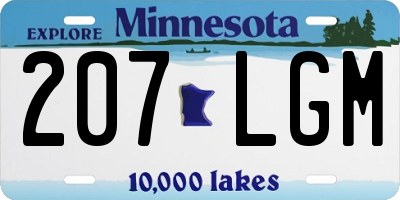 MN license plate 207LGM