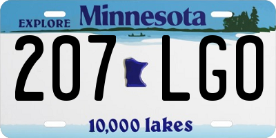 MN license plate 207LGO