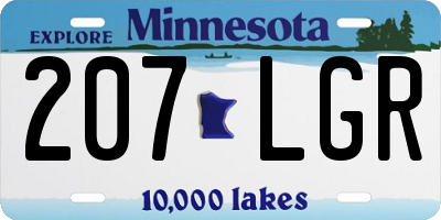 MN license plate 207LGR