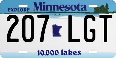 MN license plate 207LGT