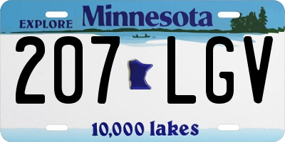 MN license plate 207LGV