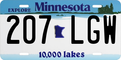 MN license plate 207LGW