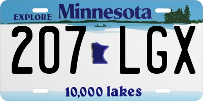 MN license plate 207LGX