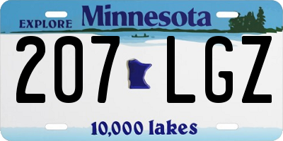 MN license plate 207LGZ