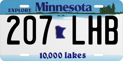 MN license plate 207LHB