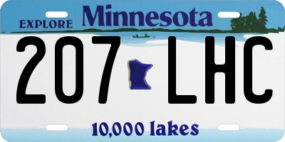 MN license plate 207LHC