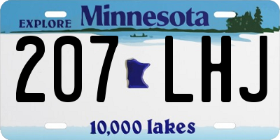 MN license plate 207LHJ