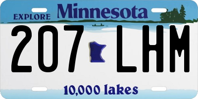 MN license plate 207LHM