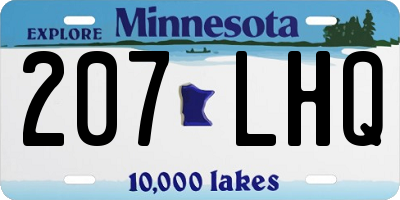 MN license plate 207LHQ