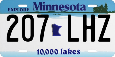 MN license plate 207LHZ