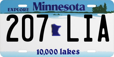 MN license plate 207LIA