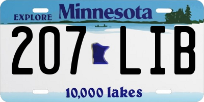 MN license plate 207LIB