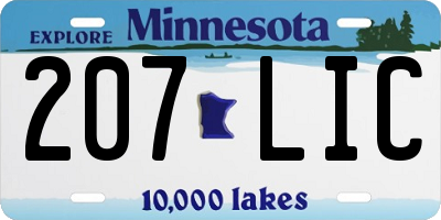 MN license plate 207LIC