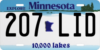 MN license plate 207LID