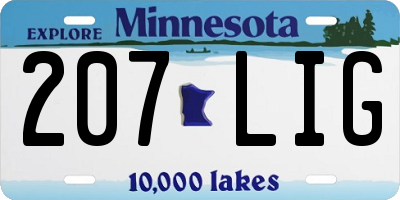 MN license plate 207LIG