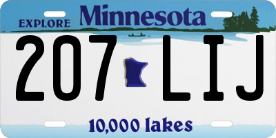 MN license plate 207LIJ
