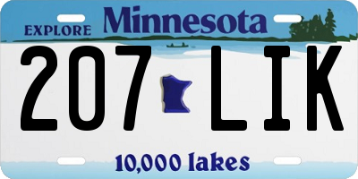 MN license plate 207LIK
