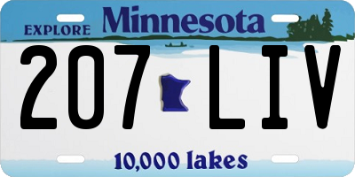 MN license plate 207LIV