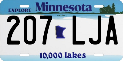 MN license plate 207LJA