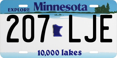MN license plate 207LJE