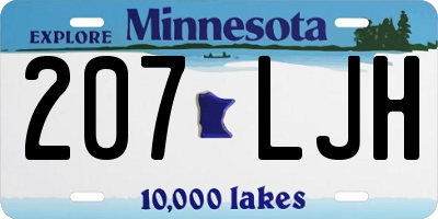 MN license plate 207LJH