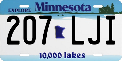 MN license plate 207LJI