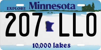 MN license plate 207LLO