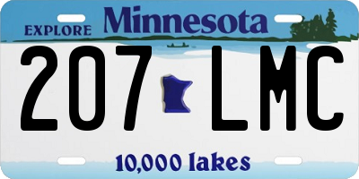 MN license plate 207LMC