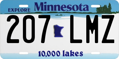 MN license plate 207LMZ