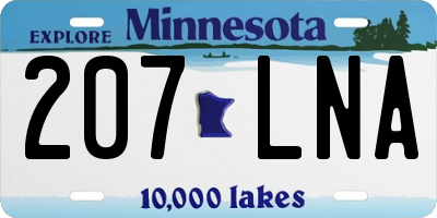 MN license plate 207LNA