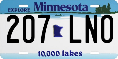 MN license plate 207LNO