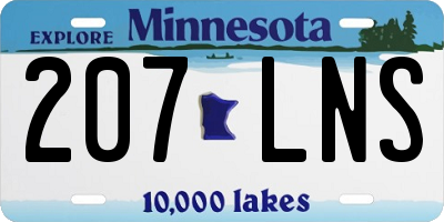 MN license plate 207LNS