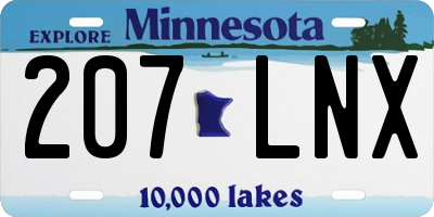MN license plate 207LNX