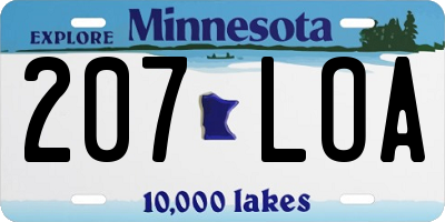 MN license plate 207LOA