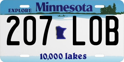 MN license plate 207LOB